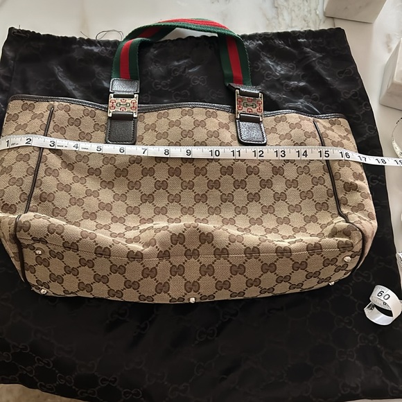Authentic monogram Gucci tote with dust bag, Euc - Picture 11 of 12